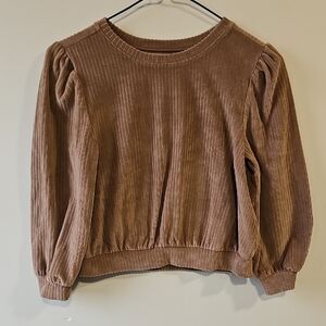George Girl's Medium Brown Ribbed Fabric Sweater
